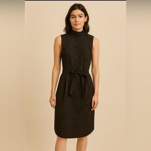 Willow Navy Pleated Button-Up Midi Dress.      Size-2
